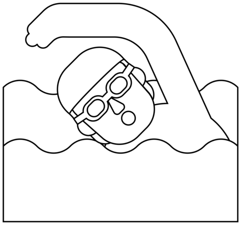 Man Swimming Emoji Coloring Page